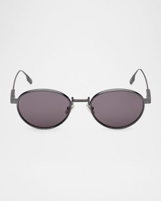 Ermenegildo Zegna 52mm Metal Oval Sunglasses