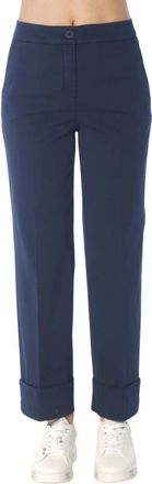 Via Masini 80 M650Le Pantalone met omslag - Dames - Vrijetijds broeken - Blauw - 3XL - Broeken