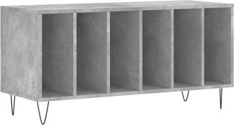 vidaXL Mueble discos madera contrachapada gris hormigón 100x38x48 cm Vidaxl