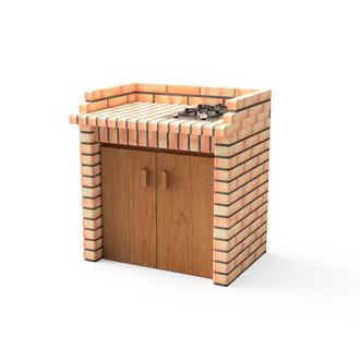 Movelar M&oacute;dulo Luxor M&oacute;dulo Gas Para Barbacoa De Obra Prefabricada (gris, Naranja - 94 X 70 X 70 Cm) - Uso En Exteriores - Movelar
