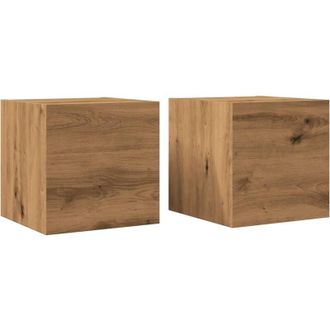 vidaXL Vidaxl - Muebles De Pared Para Tv 2 Uds Roble Artisan 30,5x30x30 Cm