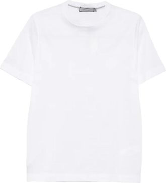 Canali T-shirt met ronde hals - Heren - T-shirts - Wit - XL - Katoen - Tops