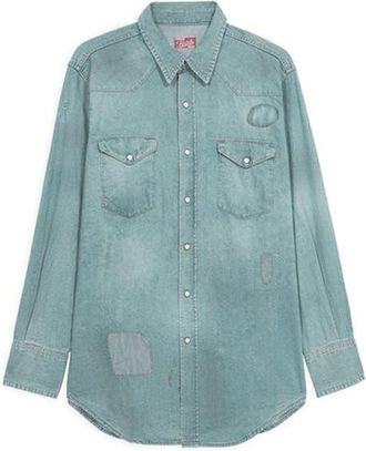 Fortela Jennyvint Custom Wash Denim Shirt in D470 at Nordstrom, Size X-Large