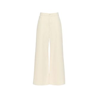 Max Mara Dames, Broeken, Beige, Maat: S Katoen