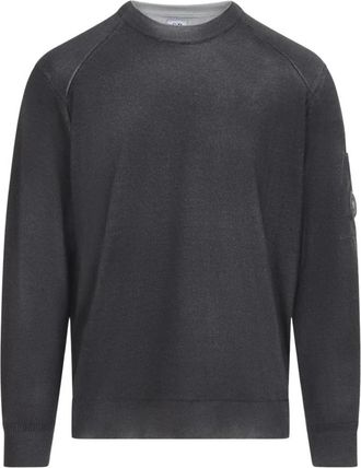 C.P. Company Merino Wool Re-Colour Crewneck - Heren - Ronde hals truien - Zwart - L - Wol - Truien & Vesten