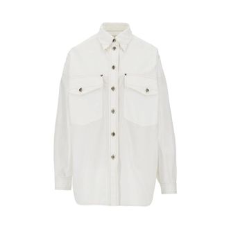 Versace Katoenen popeline overhemd - Dames - Blouses & Shirts - Wit - Maat: XS Katoen