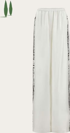 Ferragamo Donna Pantalone in seta Bianco