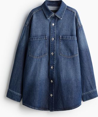 H&M Feather Soft Denimbluse - Blue