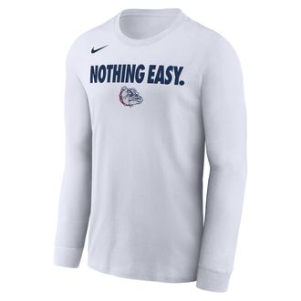 Nike Gonzaga Nike Mens College Long-Sleeve T-Shirt in White | M22284MMGB-WHT