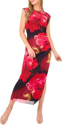 Ted Baker Floral Mesh Column Dress in Flame Scarlet at Nordstrom, Size X-Small
