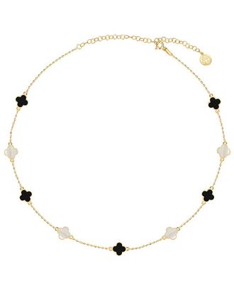 Gabi Rielle 14K Over Silver Cz Mini Clover Necklace