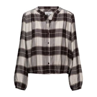 &Co Woman Viscose blouse met knoopsluiting - Dames - Blouses & Shirts - Bruin - Maat: XS Viscose