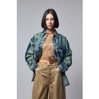 Jean Paul Gaultier Denim Shirt With Newspaper Print