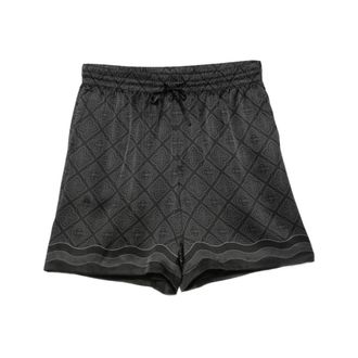 Casablanca Korte Broeken, Heren, Zwart, M, Radiating Monogram Zijde Korte Broek