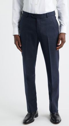 Berle Multicolor Check Wool Dress Pants in Navy at Nordstrom, Size 34