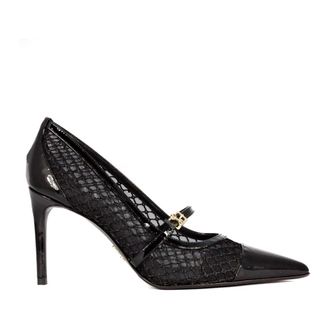 Sergio Levantesi Pumps, female, Black, Size: 10 US Black Patent Leather Pumps with Gold Buckle