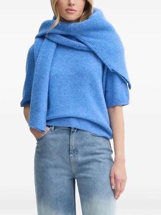 Gestuz Maglione a coste a collo alto - Blu