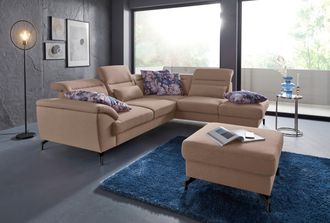 Sit&more Ecksofa »Percy L-Form« 12 cm Fusshöhe, Sitztiefenverstellung, wahlweise in 2 Fussfarben