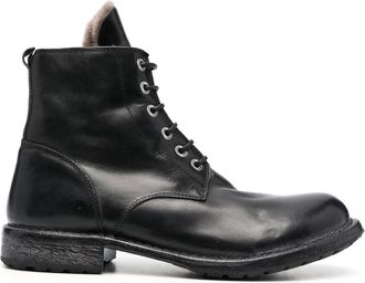 Moma 35mm lace-up leather boots - men - Calf Leather/Calf Leather/Calf Leather - 41.5 - Black