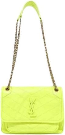 Saint Laurent Pre-owned Niki Baby Lamb Shoulder Bag - Dames - Vintage Schoudertas - Geel - ONE Size - Leer - Vintage