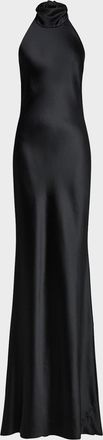 Ralph Lauren Collection Chilton Stretch Satin Evening Dress