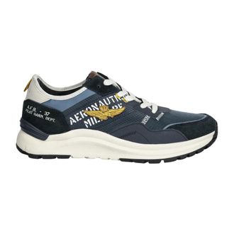 Aeronautica Schoenen, Heren, Blauw, 42 EU, Leer, Panelled Sneakers