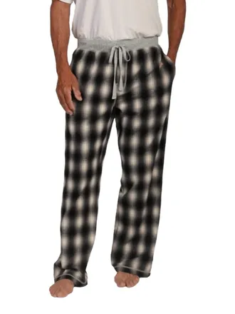 True Grit Alpine Flannel Pants In Black/grey