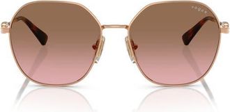 Vogue Eyewear 55mm Gradient Irregular Sunglasses in Rose Gold at Nordstrom