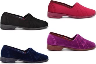 Generic Womens Audrey Slippers Slip On Slippers Size 5 Ladies Slipper Size 6 Womens Carpet Slipper Girls Slip Ons Roll Top Rubber Sole Sizes 3-8 Black/Navy Bl