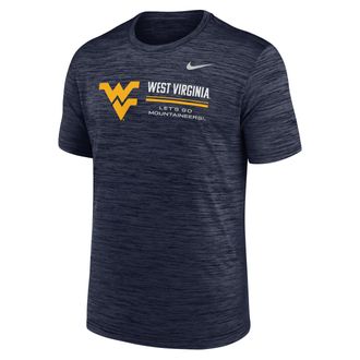 Nike West Virginia Sideline Velocity Nike Mens Dri-FIT College T-Shirt in Blue | 02ER41SWVN-PCW