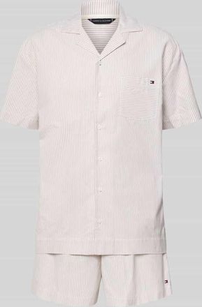 Tommy Hilfiger Regular Fit Pyjama aus reiner Baumwolle in Beige, Gr&ouml;&szlig;e XL