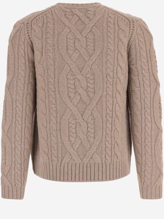 Vince Cable-Knit Wool Sweater - Beige