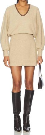 Alexis Colby Mini Dress In Tan/brown