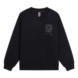 Li-Ning x Jackie Chan Kung Fu Graphic V Neck Sweatshirt Black AWDSC21-1