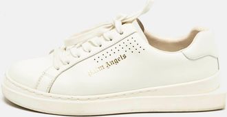 Palm Angels White Leather Two Low Top Sneakers