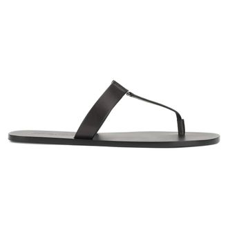 Saint Laurent Leather flip-flops - male - Saint Laurent - Flip Flops - Black - 9 UK - Shoes