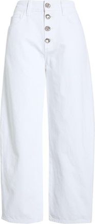 L'agence Liora High Waist Crop Stovepipe Jeans in Blanc at Nordstrom, Size 25