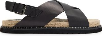 Castaner Tiago Leather Espadrille Sandals - Black - 44 (IT44 / UK10)