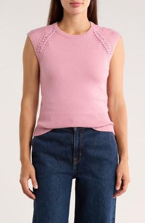 Ellen Tracy Embellished Sleeveless Sweater in Orchid Pink at Nordstrom Rack, Size X-Large