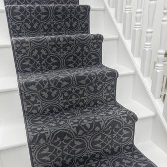 Runrug Stair Runner Carpet for Staircases - Soft & Comfy, 9mm - Mosaic in Grey | Size: 60 cm x 600 cm
