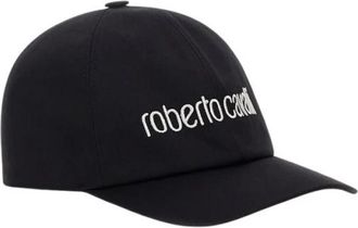 Roberto Cavalli Logo Baseball Cap Twill Fabric - Dames - Petten - Zwart - ONE Size - Katoen - Accessoires