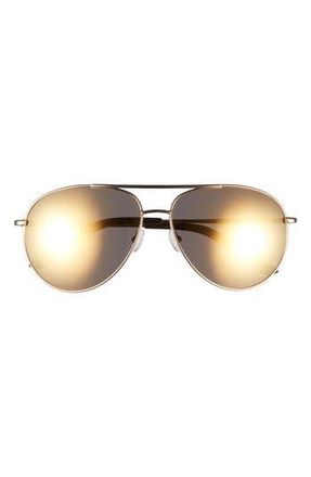 Nike Chance 61mm Mirrored Aviator Sunglasses in Gold/Brown/Gold at Nordstrom Rack