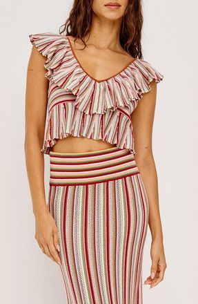Rails Carmelita Stripe Sleeveless Cotton Sweater in Havana Stripe at Nordstrom, Size Xx-Large