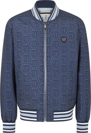 Philipp Plein Jassen, Heren, Blauw, 2Xl, Bomber Monogram