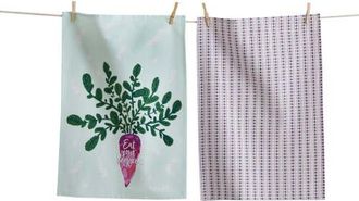 Tag Eat Your Veggies Dishtowel S/2 Multi Cotton Everyday in Purple at Nordstrom