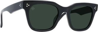 Raen Optics Unisex Huxton S272 Squared Polarized Sunglasses In Crystal Black Green Polar