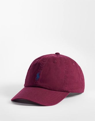 Polo Ralph Lauren Cappellino bordeaux con logo-Rosso