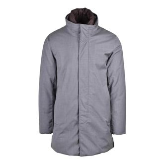 Woolrich Jassen, Heren, Grijs, M, Leer, Giaccone Jas