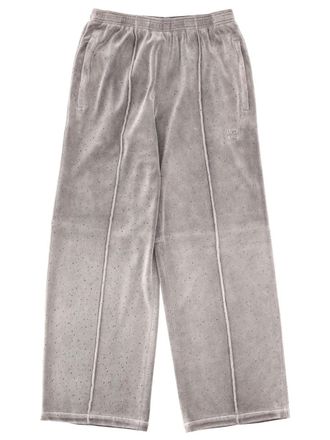 Alexander Wang Neutrals Perforated Cotton-Blend Sweatpants