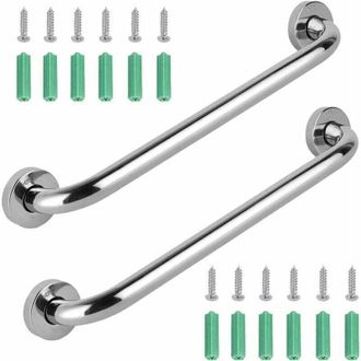 OEM 2 Barras De Apoyo De Acero Inoxidable Para Ba&ntilde;o, Barra De Apoyo Resistente De Acero Inoxidable Para Montaje En Pared Con Asa, Barra De Apoyo De Acero 